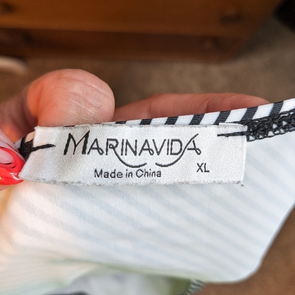 FULL COVERAGE floral ruffle top navy High Waisted BIKINI 2piece swim suit - Picture 11 of 16